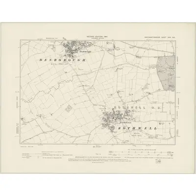1899 Map of Northamptonshire XXIV.NE, 1901 Print