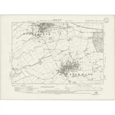 1924 Map of Northamptonshire XXIV.NE, 1933 Print