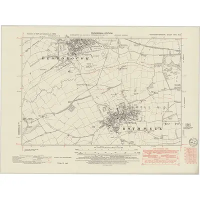 1938 Map of Northamptonshire XXIV.NE, 1949 Print