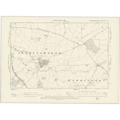 1899 Map of Northamptonshire XXIV.NW, 1901 Print