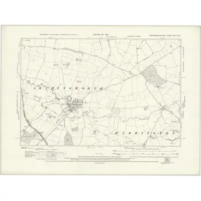 1924 Map of Northamptonshire XXIV.NW, 1927 Print