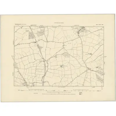 1884 Map of Northamptonshire XXIV.SW, 1885 Print
