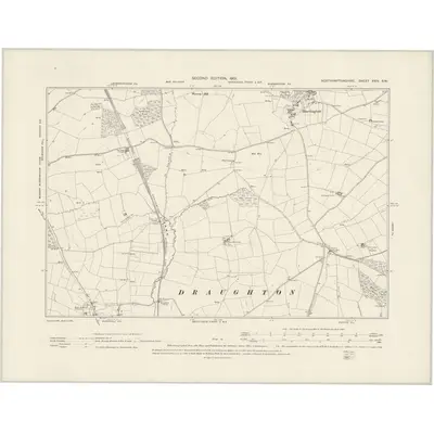 1899 Map of Northamptonshire XXIV.SW, 1901 Print