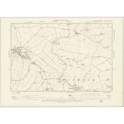 1899 Map of Northamptonshire XXIX.NE, 1901 Print