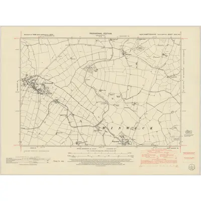 1950 Map of Northamptonshire XXIX.NE, 1952 Print