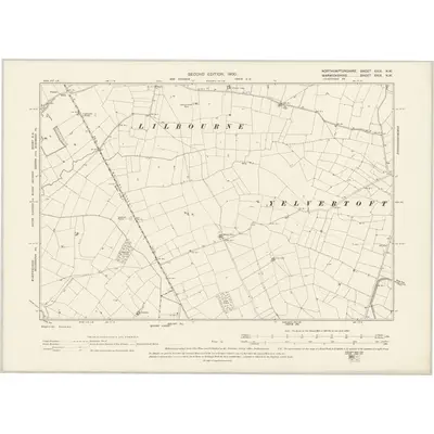 1899 Map of Northamptonshire XXIX.NW, 1900 Print