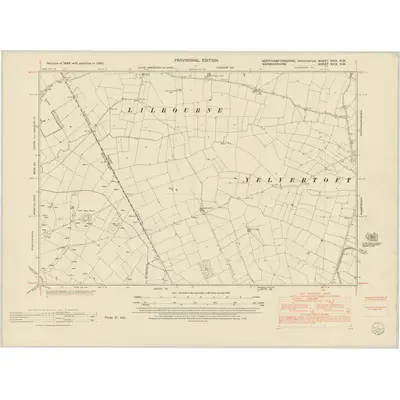 1950 Map of Northamptonshire XXIX.NW, 1952 Print