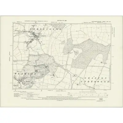1923 Map of Northamptonshire XXV.NE, 1927 Print