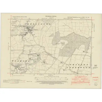 1950 Map of Northamptonshire XXV.NE, 1952 Print