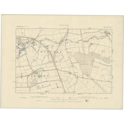 1884 Map of Northamptonshire XXV.NW, 1885 Print