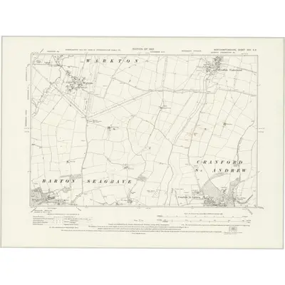 1924 Map of Northamptonshire XXV.SE, 1927 Print
