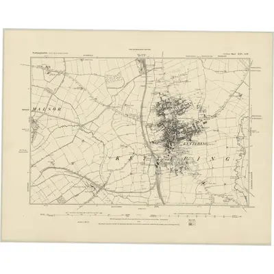 1884 Map of Northamptonshire XXV.SW, 1886 Print