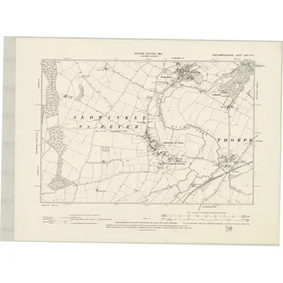 1899 Map of Northamptonshire XXVI.NE, 1901 Print
