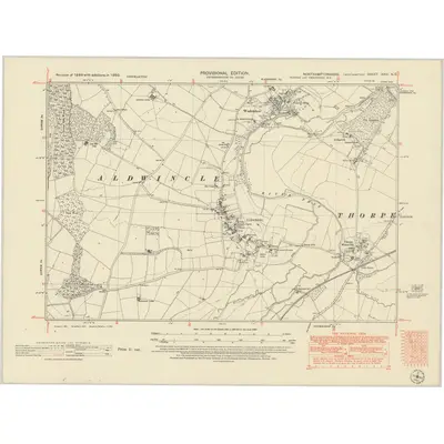 1950 Map of Northamptonshire XXVI.NE, 1951 Print