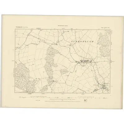 1884 Map of Northamptonshire XXVI.NW, 1885 Print