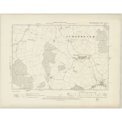1899 Map of Northamptonshire XXVI.NW, 1901 Print
