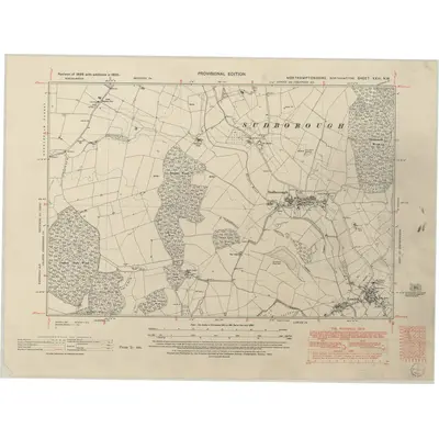 1950 Map of Northamptonshire XXVI.NW, 1952 Print