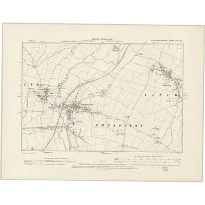 1899 Map of Northamptonshire XXVI.SE, 1901 Print