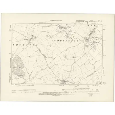 1899 Map of Northamptonshire XXVII.NE, 1901 Print