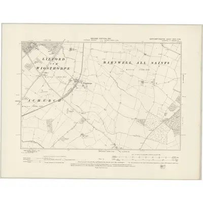 1899 Map of Northamptonshire XXVII.NW, 1901 Print