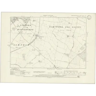 1899 Map of Northamptonshire XXVII.NW, 1933 Print