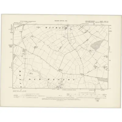 1899 Map of Northamptonshire XXVII.SE, 1901 Print