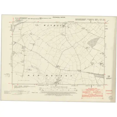 1950 Map of Northamptonshire XXVII.SE, 1952 Print