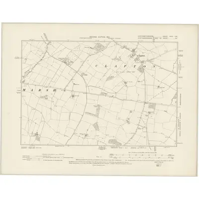 1899 Map of Northamptonshire XXVII.SW, 1901 Print