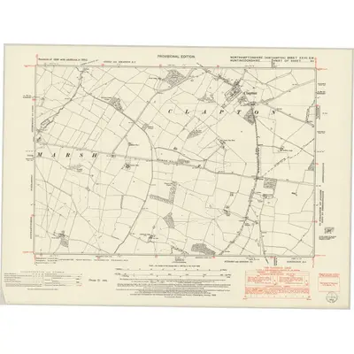 1950 Map of Northamptonshire XXVII.SW, 1952 Print