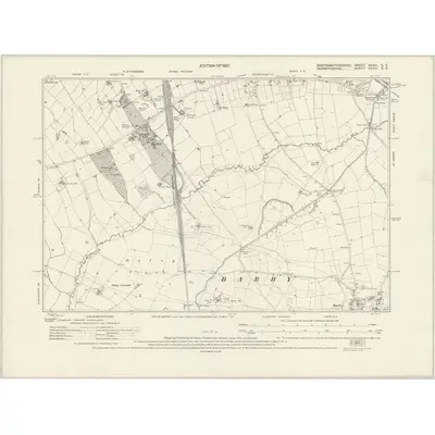 1923 Map of Northamptonshire XXVIII.SE, 1927 Print