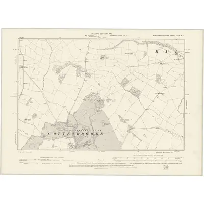 1899 Map of Northamptonshire XXX.NE, 1901 Print