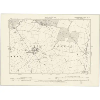 1899 Map of Northamptonshire XXX.SE, 1900 Print
