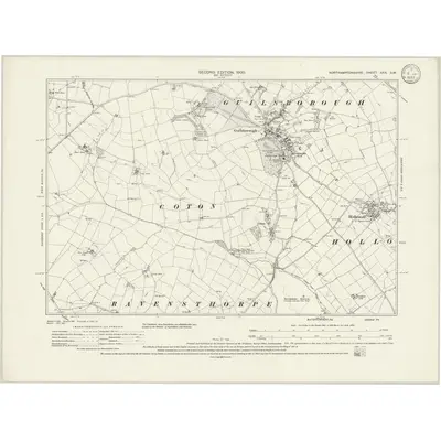 1899 Map of Northamptonshire XXX.SW, 1933 Print