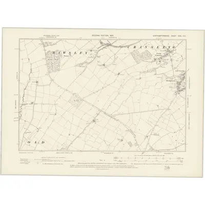 1899 Map of Northamptonshire XXXI.NE, 1901 Print