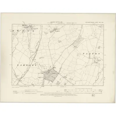 1899 Map of Northamptonshire XXXI.NW, 1901 Print