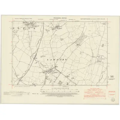 1950 Map of Northamptonshire XXXI.NW, 1952 Print