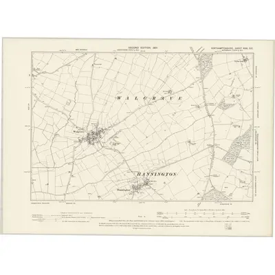 1899 Map of Northamptonshire XXXI.SE, 1901 Print