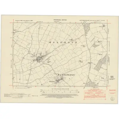 1950 Map of Northamptonshire XXXI.SE, 1952 Print