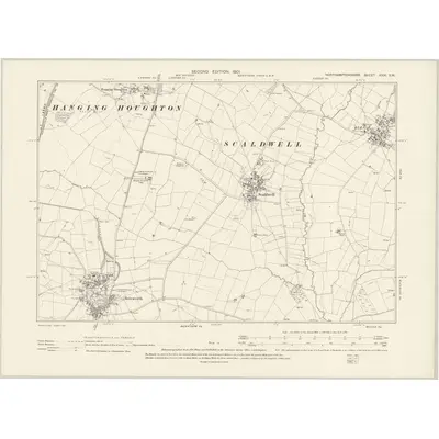 1899 Map of Northamptonshire XXXI.SW, 1901 Print