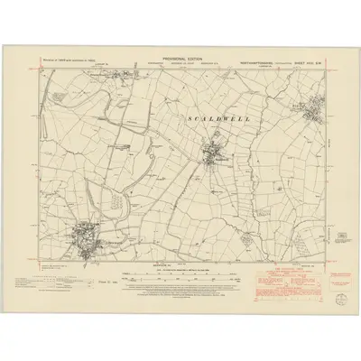 1950 Map of Northamptonshire XXXI.SW, 1952 Print