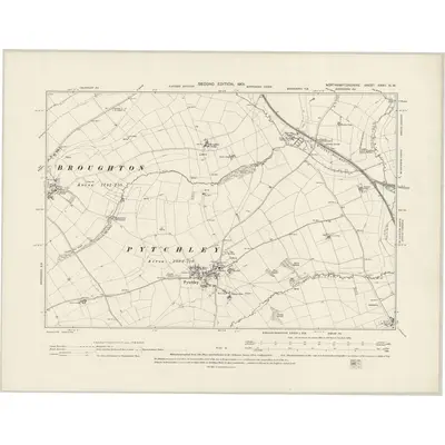 1899 Map of Northamptonshire XXXII.NW, 1901 Print