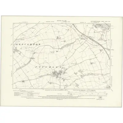 1924 Map of Northamptonshire XXXII.NW, 1927 Print