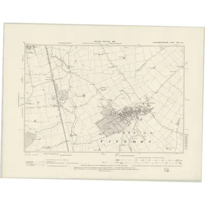 1899 Map of Northamptonshire XXXII.SE, 1901 Print