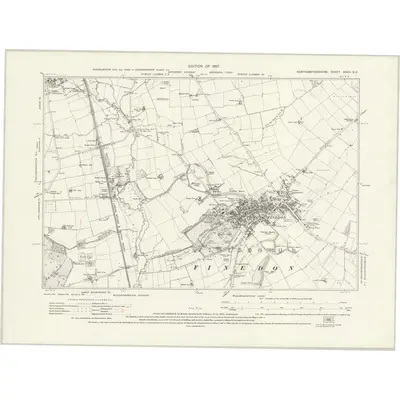 1924 Map of Northamptonshire XXXII.SE, 1927 Print