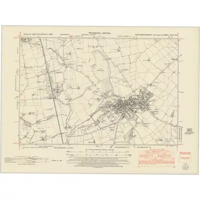 1950 Map of Northamptonshire XXXII.SE, 1952 Print