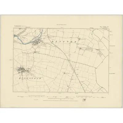 1884 Map of Northamptonshire XXXIII.NE, 1885 Print