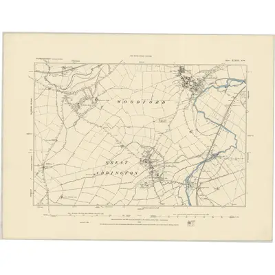 1884 Map of Northamptonshire XXXIII.NW, 1885 Print