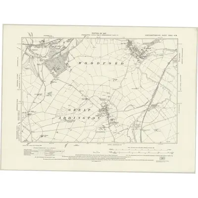 1924 Map of Northamptonshire XXXIII.NW, 1927 Print