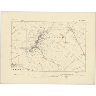 1884 Map of Northamptonshire XXXIII.SE, 1885 Print