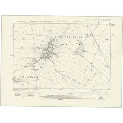 1924 Map of Northamptonshire XXXIII.SE, 1927 Print